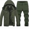 Men's Outdoor Warm Top+pants 2 Piece Set Autumn and Winter Work Clothes Set Wear Resistance and Dirty Set