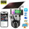 LS VISION Solar Camera 4G Sim Outdoor Surveillance Dual Lens WiFi 8MP 4K PTZ Solar Panel 360 Wireless Security Protection Ip Cameras