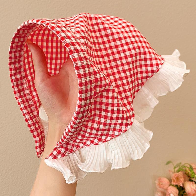 Scarf Headband French Retro Plaid Sweet And Cute Headscarf