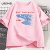 Eat The Rich T Shirt Men Women Funny Cotton Shortsleeve Tshirt Streetwear Printed Tshirt Casual Funny Tops Male Clothes