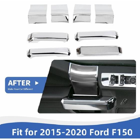 8x Inner Door Handles Covers Panel Trim For Ford F150 2015- Chrome Interior