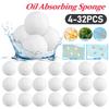 4-32PCS Swimming Pool Filter Sponges Scum Eliminating Ball Oil Absorbing Sponge Tub SPA Oil Absorbing Sludge Cleaning Tool