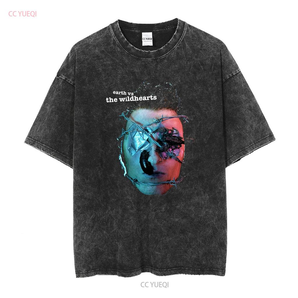 The Wildhearts Earth Vs wildhearts T Shirt NEW OFFICIAL vintage Washed Stylish graphic Slightly homme Comfortable Soft