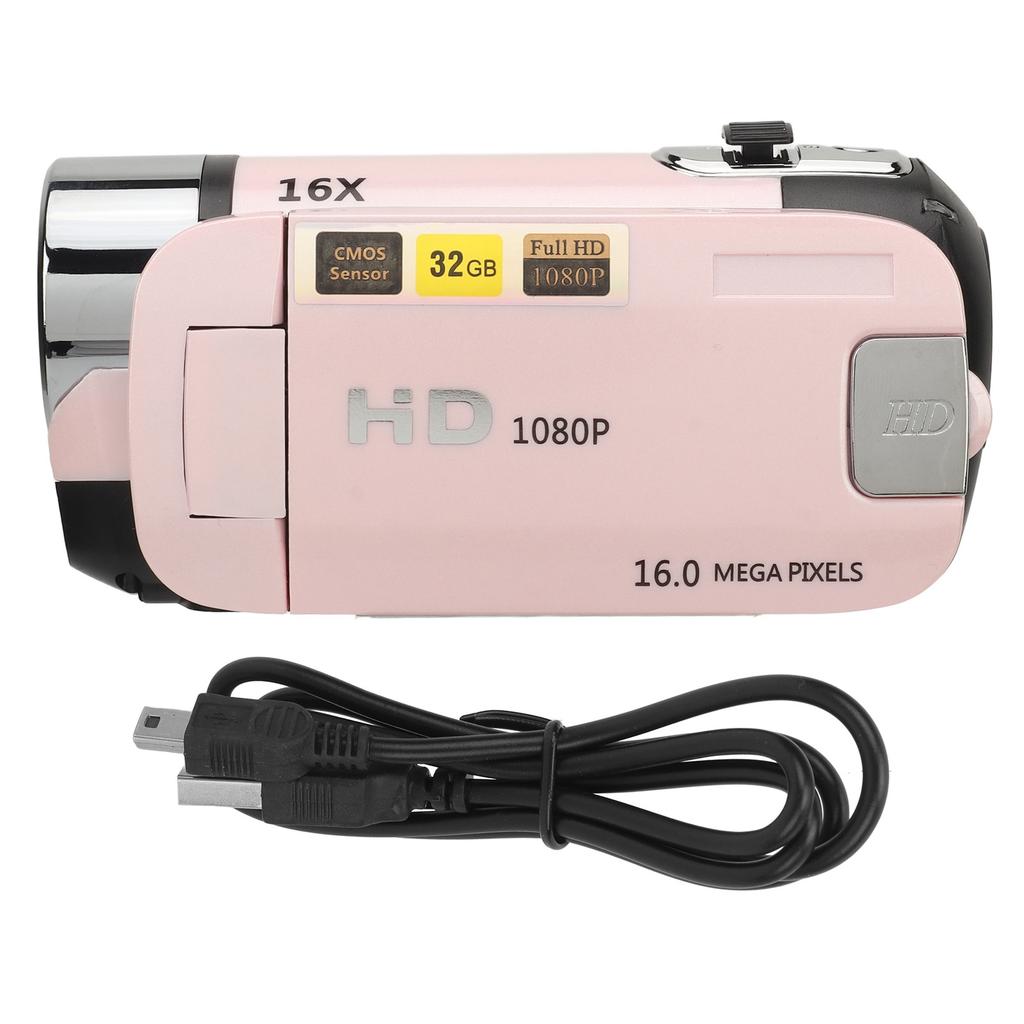 16MP Digital Camera Video Camera Recorder USB Port Connection 1080P Resolution with Fill Light for Travel Wedding Recording