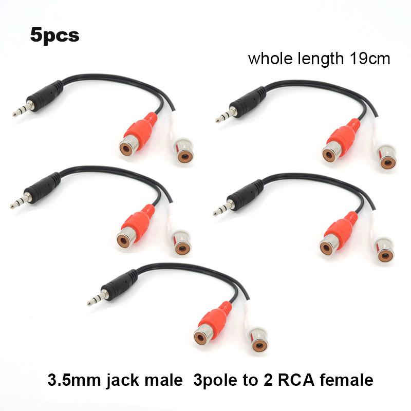 3,5 мм стерео 3-полюсный разъем «папа» на 2 разъема RCA «мама» RCA аудио провод кабель-адаптер-переходник