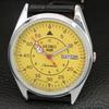 ЯПОНСКИЕ ВИНТАЖНЫЕ ОТРЕМОНТИРОВАННЫЕ МУЖСКИЕ АВТОМАТИЧЕСКИЕ ЧАСЫ SEIKO 5 С ЖЕЛТЫМ ЦИФЕРБЛАТОМ a444628-1