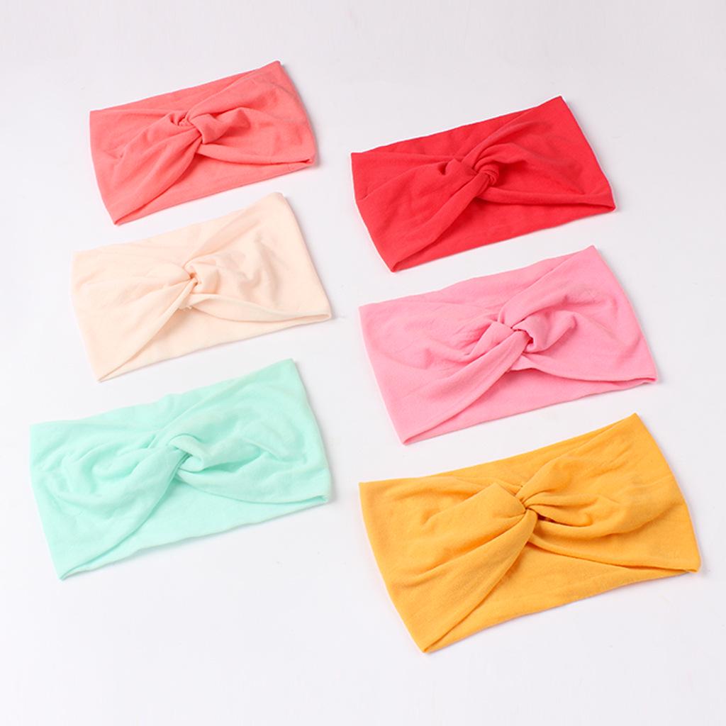 Children's Solid Color Knotted Nylon Headbands: 28 Colors Available