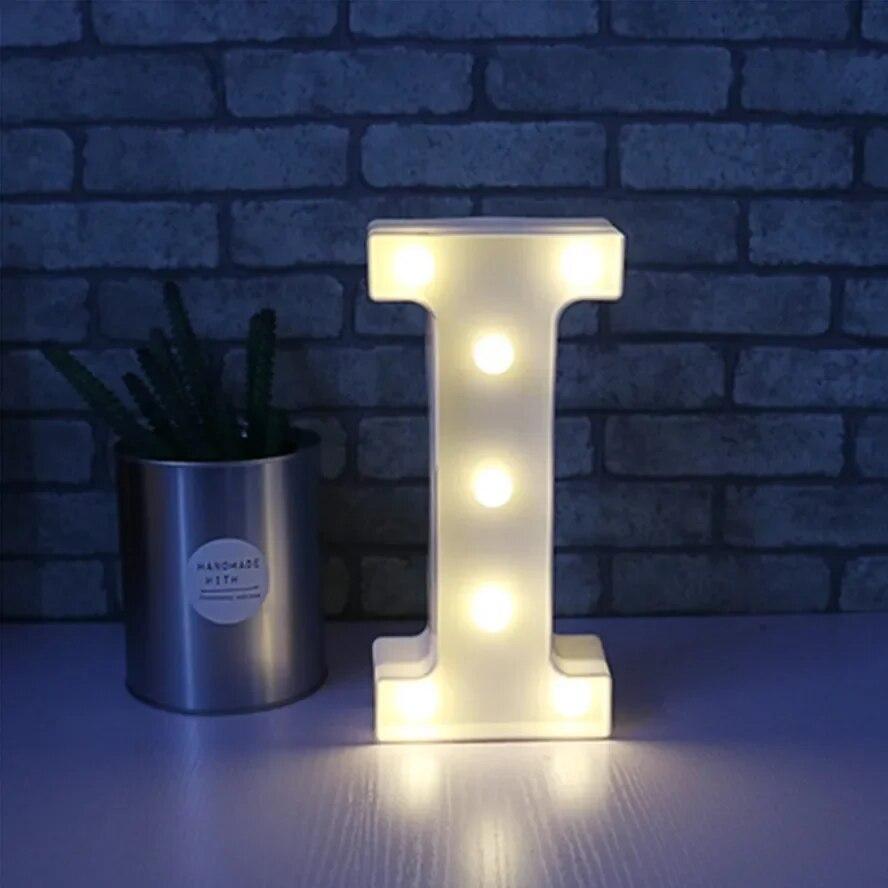 Alphabet Letter LED Lights Luminous Number Lamp Battery Warm Night Light for Home Wedding Birthday Christmas Party Decoration