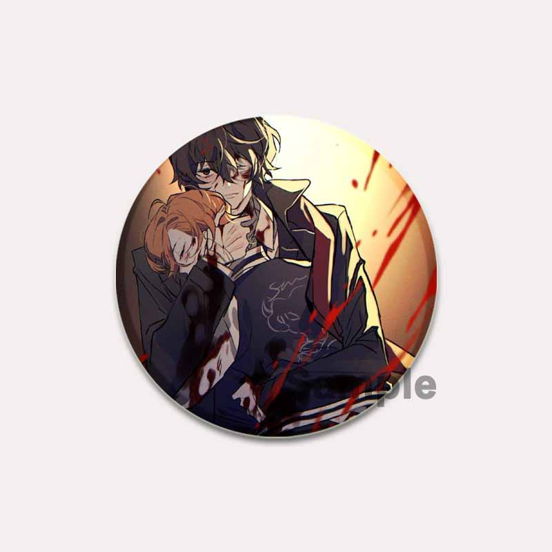 32/44/58 мм Булавка Bungo Stray Dogs Круглая мультяшная брошь ручной работы для рюкзака, одежды, аксессуаров, аниме-коллекции, значков, украшений