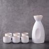 1pc Traditional Japanese Sake Set - Includes 1 Tokkuri Bottle and 6 Ochoko Cups - Solid Ceramic Wine Set for Authentic Japanese Drinking Experience
