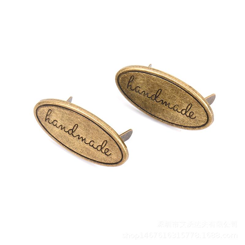 5 шт. Металлические бирки ручной работы Золотой Серебряный цвет Бирки для ремесел Одежды Бирки для сумок Кошельков Ручная работа С принтом букв Сделай сам Швейные бирки