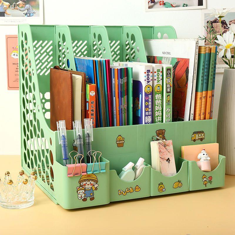 Bookshelf Desktop Document Shelf Multi Layer Multi Function Large Capacity Document Basket Sorter Information Storage Box Office Supplies