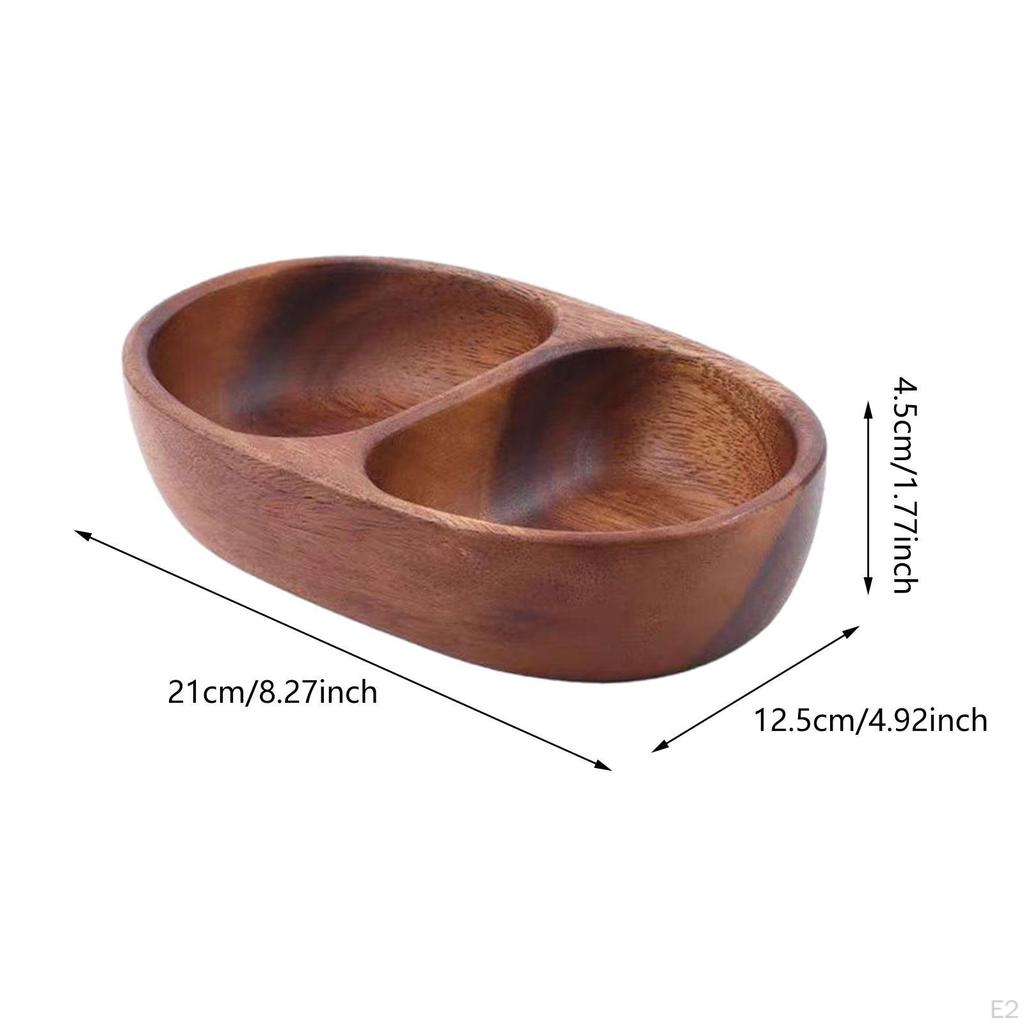 Dipping Bowl Wooden Reusable Rustic Decorative Mixing Small Serving for Restaurant