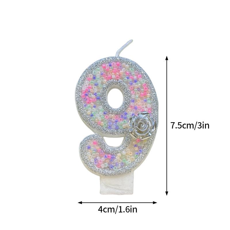 Colored Balls Digital Candles Unique 0-9 Number Birthday Cake Candles Fun Glitter Cupcake Topper Wedding Birthday Party Supplies