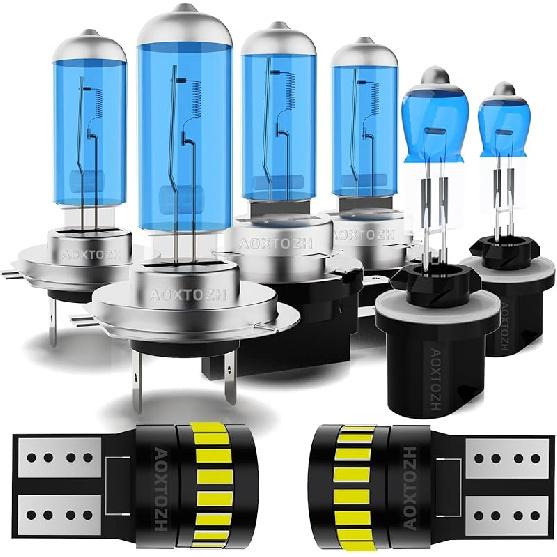Headlight Bulbs Fit For 2014- Kia Soul,9008 High Low Beam Light Bulbs H8 Fog Light License Plate Lights Combo,Halogen Headlight,300% Brightness,Plug