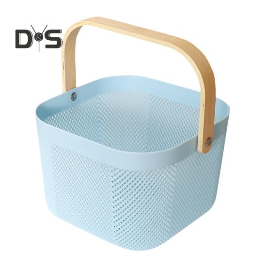 Органайзер для хранения фруктовая корзина с деревянной ручкой прочная несущая многофункциональная корзина для покупок большой вместимости