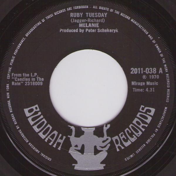 7-дюймовая пластинка MELANIE Ruby Tuesday 2011038 Buddah Records 1970 UK Rock Б/у