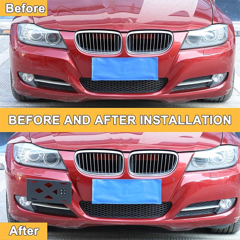 For BMW 3 Series E90 E93 2005-2012 Black Aluminum Alloy Front Bumper Tow Hook License Plate Mounting Bracket Car Accessories