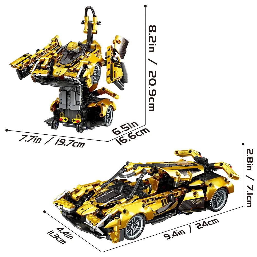Набор для сборки робота-трансформера, набор для сборки суперкара-робота 2 в 1, прямая деформация, устройство для отскока, подарки для мальчиков