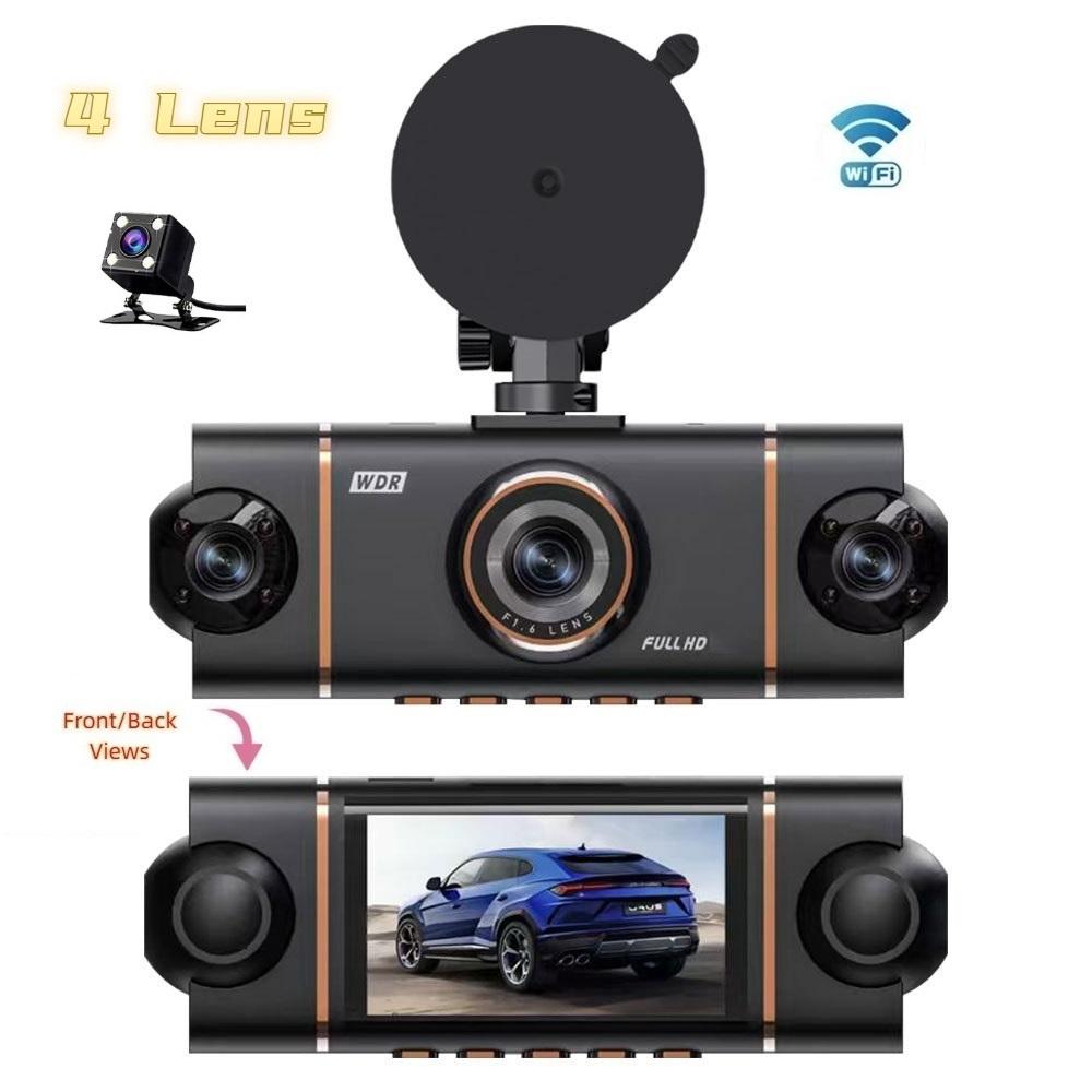 4-канальная 360-градусная видеорегистратор для автомобиля WIFI ПРИЛОЖЕНИЕ Автомобильный видеорегистратор 1080P 4 видеокамеры Запись водителя Камера заднего вида для автомобиля