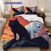 Wolf Pattern Bedding Quilt Set Quilt Cover Pillowcase Home Decoration Birthday Gift (1 * duvet cover + 2 * pillowcase, without core)