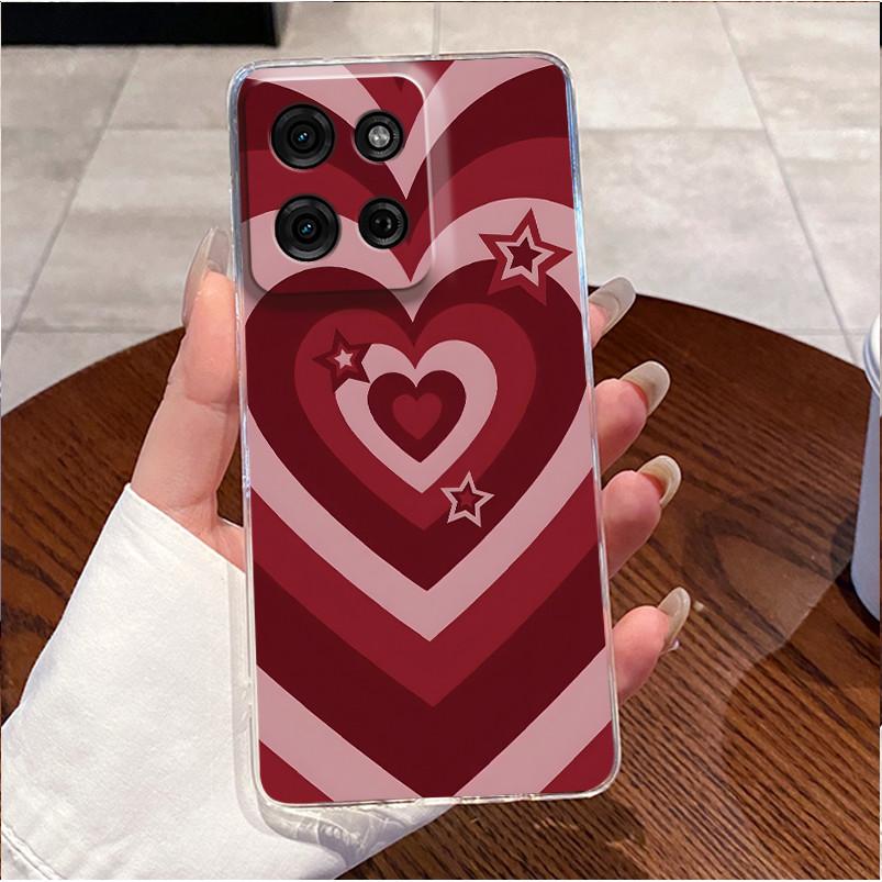 Для Motorola Moto G75 G15 5G Чехол Роскошный Милый Кролик с Сердечком Смешная Обложка Прозрачный Мягкий Силиконовый Чехол для Телефона Для MotoG75 G 15 g 75 Funda