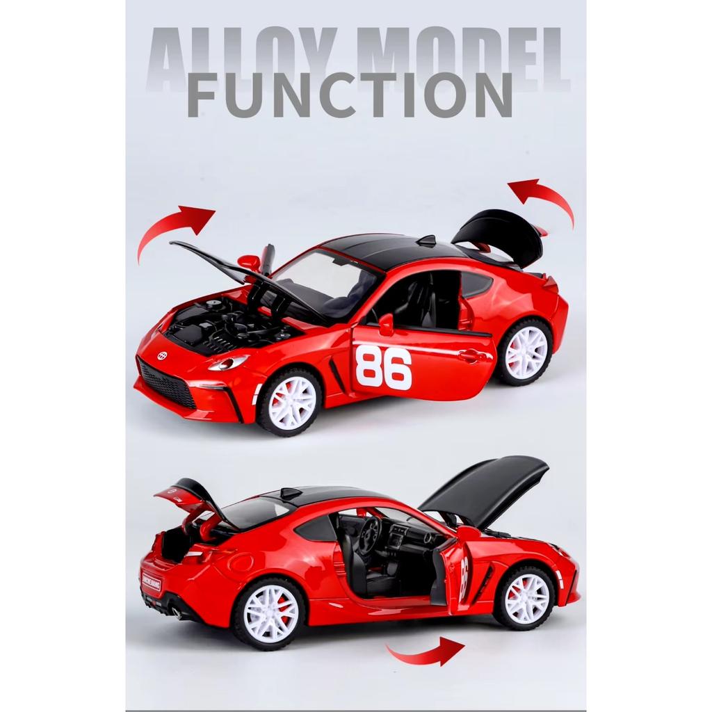 1/32 Toyota GR86 литой спортивный автомобиль модель детский рождественский подарок игрушка звук свет