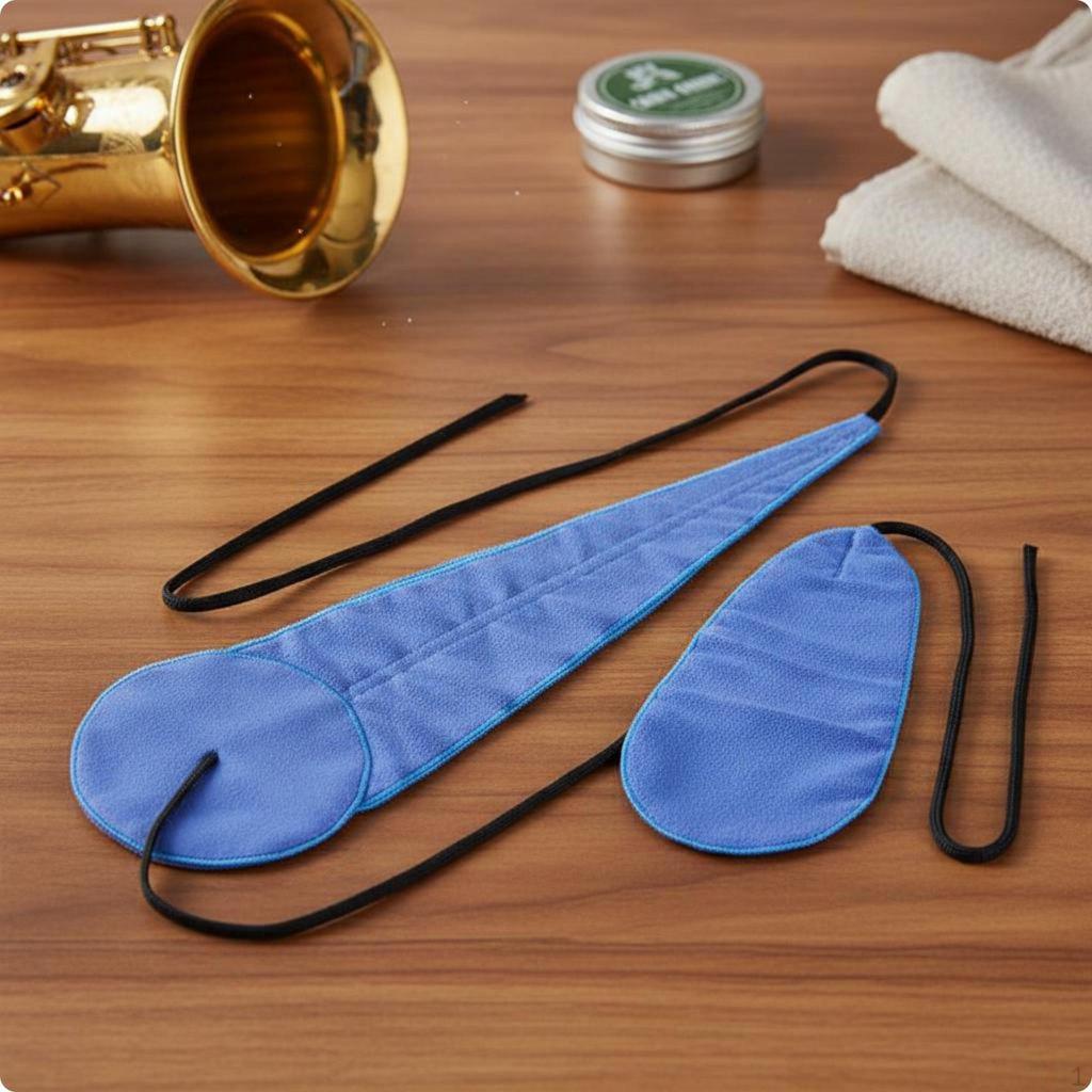 2 Pieces Saxophone Cleaning Cloth High Absorbency Bore Cleaner Dampness Removal Woodwind