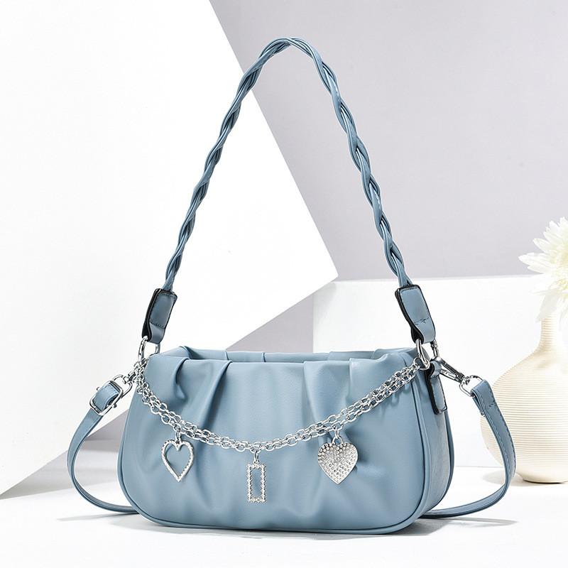 Square Fashionforward Small Handbag With Soft Construction And Woven Accents For Everyday Wear
