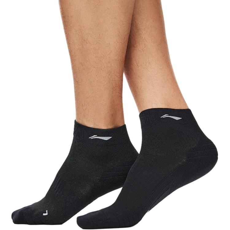 Li Ning Коллекция для бега Носки для бега Унисекс 1 пара Черные AWST009-1