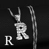 Anniyo A-Z Small Letters Necklaces Women Girl Silver Color Initial Pendant Chain English Letter Jewelry Alphabet  #208306