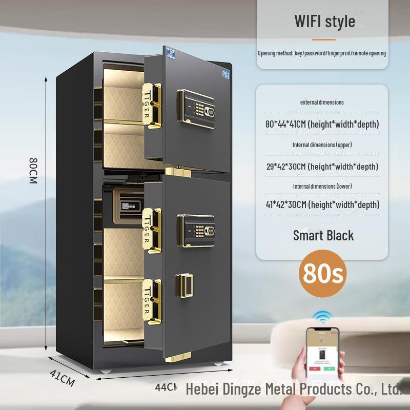 Tiger Brand All-Steel Fingerprint Safe for Home/Office - Anti-Theft Small Safe Deposit Box