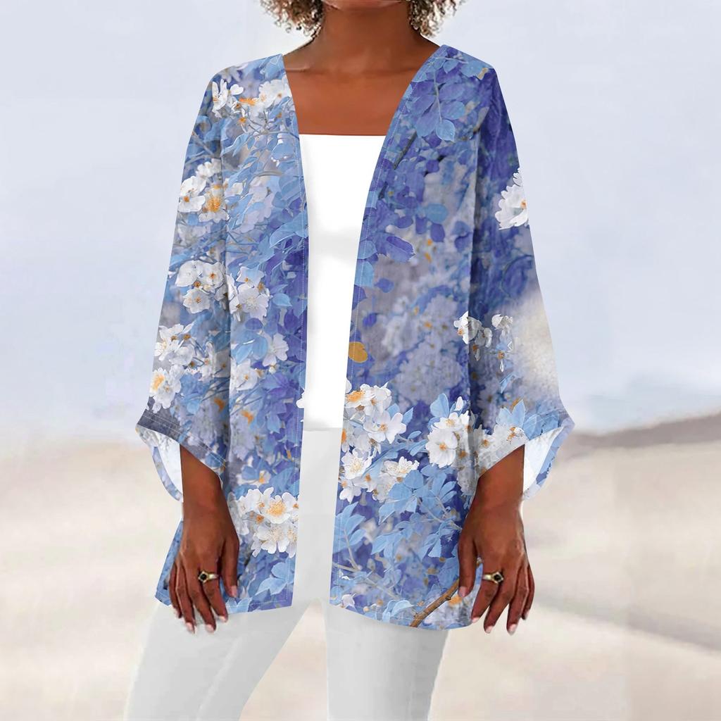 Женская повседневная модная легкая куртка средней длины с принтом, кардиган