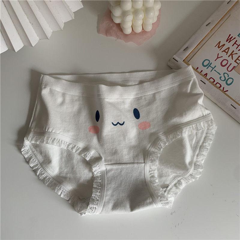 Japanese Seamless Girl Sweet Cute Briefs Summer Mid-waist Ladies Cotton Breathable Underwear Thin Women Plus Size