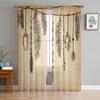 Перо племенная культура линии ретро тюль прозрачные оконные шторы для гостиной кухни детской спальни вуаль подвесные занавески