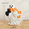 Halloween Ghost Figurine With Cat Spooky Resin Ghost Statue Cute Ghost Ornaments Perfect For Indoor & Porch Halloween Decor