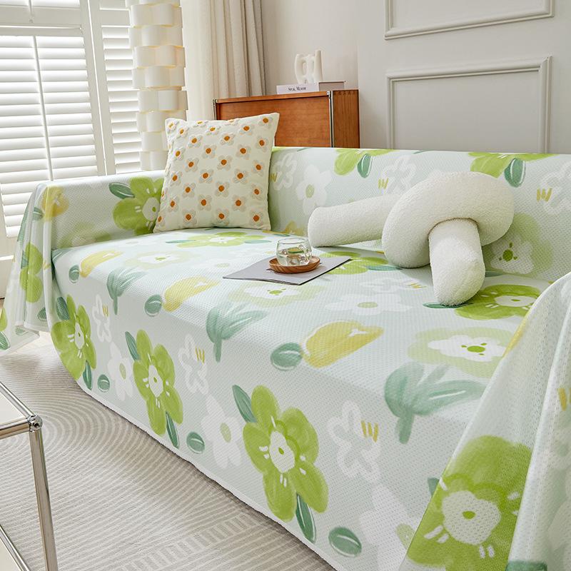 Ледяной шелк, чехол для дивана, лето, лето, милый мультфильм, полотенце для дивана, универсальный универсальный кожаный чехол для дивана, полное покрывало, одеяло