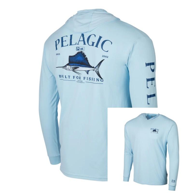 Mens Quick-Dry UV-Protective Hooded Fishing Shirt Long Sleeve Outdoor Performance Tee Summer Fall