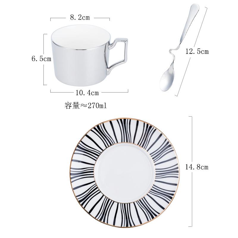 Зеркальное отражение в титаново-серебряной кофейной чашке с логотипом на заказ, европейская кофейная чашка, набор чашек для послеобеденного чая