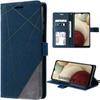 Protective Case for Samsung Galaxy A12 - BOOLING - Leather Effect - Anti-Scratch - Shockproof - Navy Blue