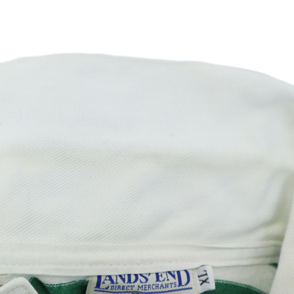 LANDS' END 80-е годы винтаж Узор в полоску Лонгслив Футболка Лагерь XL Мужская Б/У