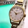 [USED] SEIKO Hand-Wound Round Rubber Strap Gold Women's Watch 1240