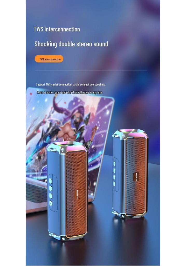 Умная Bluetooth-колонка T16 с ИИ: Двойные динамики, Большой громкость, Слот для карты, Длительное время работы от батареи, Сабвуфер