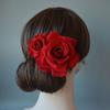 Rose Flower Hair Clip Women Seaside Party Hairgrip Bridal Hairpin Headwear Solid Color Headwear