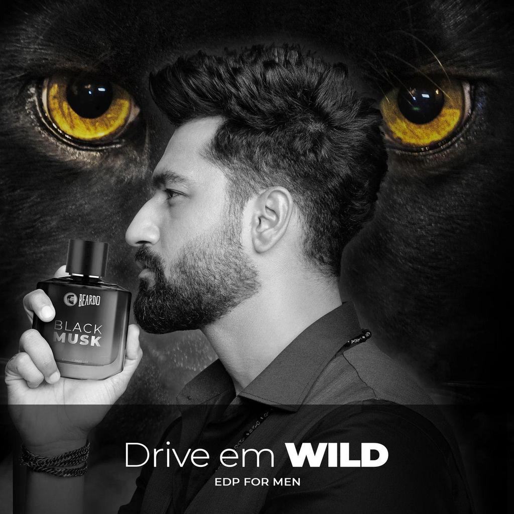 Beardo Black Musk Eau De Parfum For Men, Musky, Woody Perfume, Long Lasting, Date Night Fragrance, Body Spray, 100ml