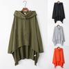 Women Casual Solid Color Hooded Sweatshirt Pullover Blouse Tops Jacket Coat