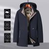 Men's Winter Thickened Cotton-padded Jacket Business Casual Down Jacket Mid-length Cotton Coat
