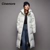 Cinemore Женская куртка зима 2024 теплая длинная парка с капюшоном верхняя одежда женская одежда мода пуховик женское пальто унисекс J-40