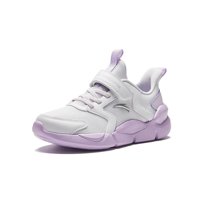 Anta Comfortable Versatile Trendy Non-Slip Shock Absorbing Low-Top Running Shoes Kids Sneaker White Purple A322415505H-1