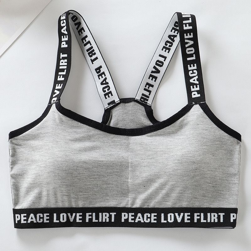 Girl Racerback Cotton Sport Training Bra Solid Color Wide Strap Underwear 8-14Years